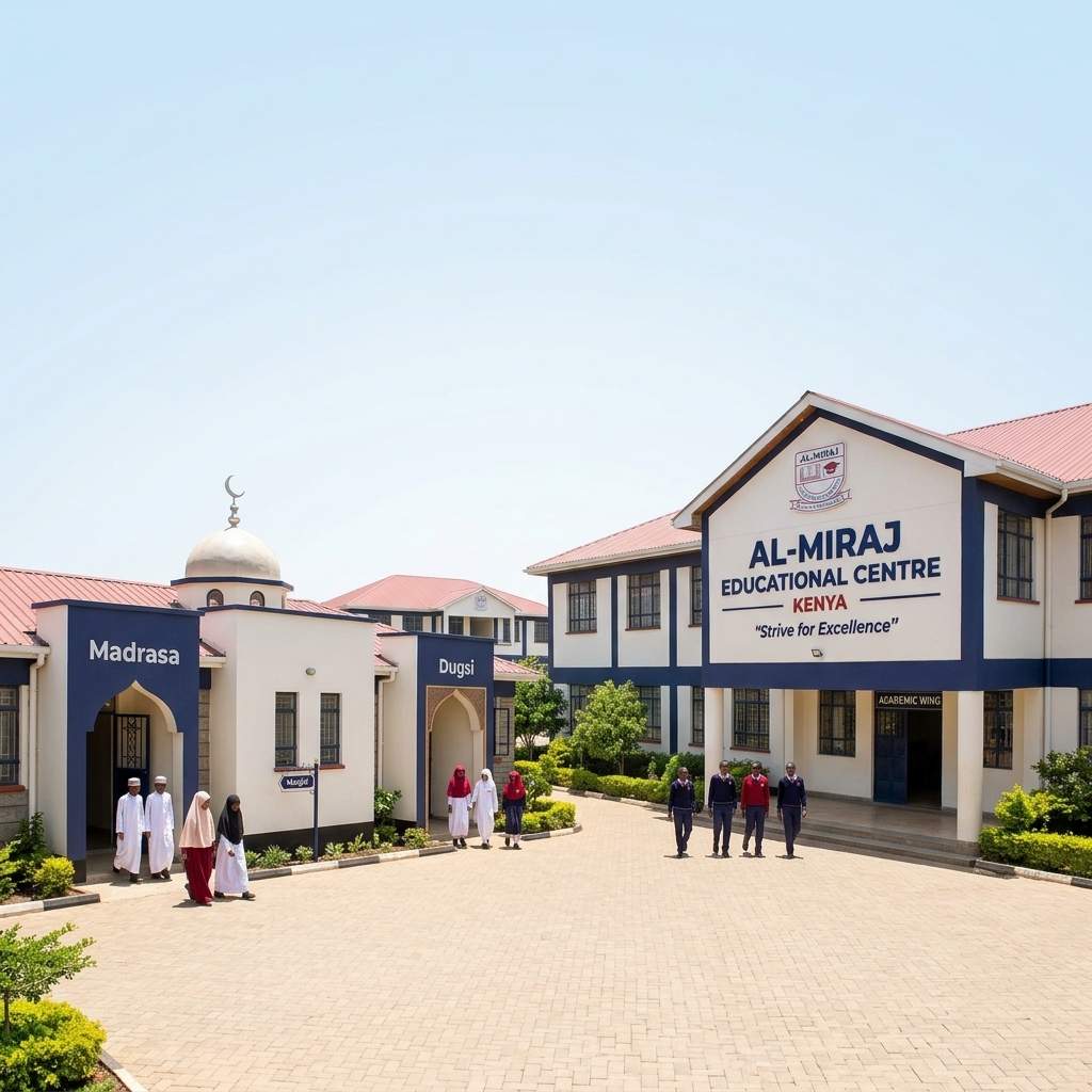 Al-Miraj campus exterior showing the academic wing
